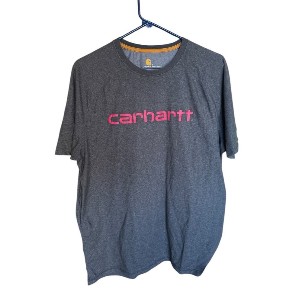 Carhartt T-Shirt‎ Mens L Gray Relaxed Fit Graphic Logo Tee Short Sleeve 102549